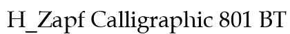 H_Zapf Calligraphic 801 BT Regular Font Preview