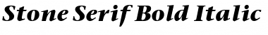 Stone Serif Bold Italic Font