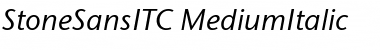 StoneSansITC Medium Italic