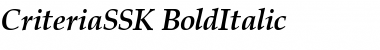 CriteriaSSK BoldItalic Font