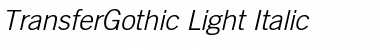 TransferGothic-Light Italic Font