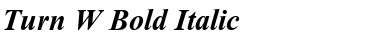 Turn W Bold Italic Font