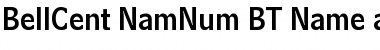 BellCent NamNum BT Name and Number Font