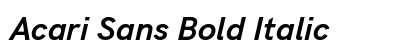 Acari Sans Bold Italic font free download