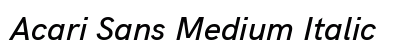 Acari Sans Medium Italic Preview