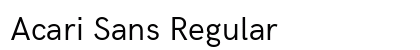 Acari Sans Regular font free download