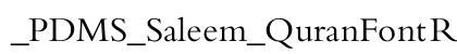 _PDMS_Saleem_QuranFont Regular font free download