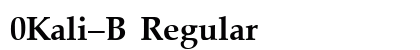 0Kali-B Regular font free download