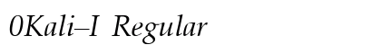 0Kali-I Regular font free download
