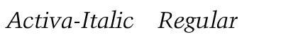 Activa-Italic Regular font free download