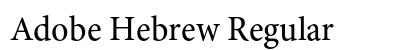 Adobe Hebrew Regular Preview
