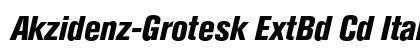 Akzidenz-Grotesk ExtBd Cd Italic Preview
