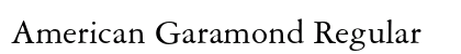 American Garamond Regular font free download