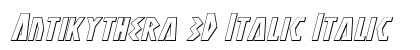 Antikythera 3D Italic Italic font free download