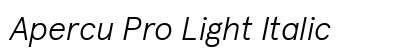 Apercu Pro Light Italic Preview
