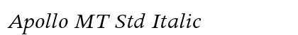 Apollo MT Std Italic font free download