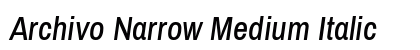Archivo Narrow Medium Italic font free download