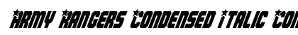 Army Rangers Condensed Italic Condensed Italic font free download