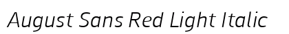 August Sans Red Light Italic font free download