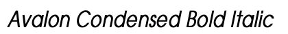 Avalon Condensed Bold Italic Preview