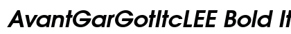 AvantGarGotItcLEE Bold Italic Preview