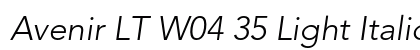 Avenir LT W04 35 Light Italic font free download