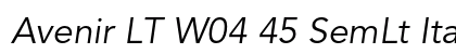 Avenir LT W04 45 SemLt Italic font free download