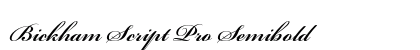 Bickham Script Pro Semibold Font Preview
