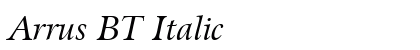 Arrus BT Italic font free download