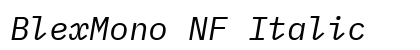 BlexMono NF Italic preview