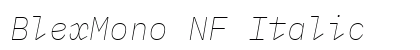 BlexMono NF Italic preview