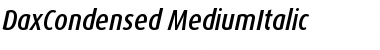 DaxCondensed-MediumItalic Regular Font