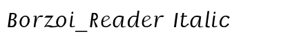 Borzoi_Reader Italic Font Preview