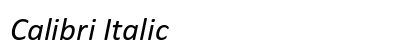 Calibri Italic Preview