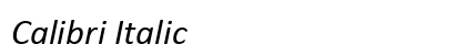 Calibri Italic Preview
