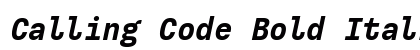 Calling Code Bold Italic font free download