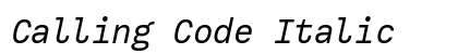 Calling Code Italic font free download