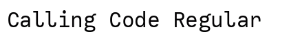Calling Code Regular Preview