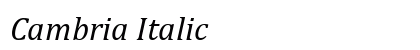Cambria Italic Preview