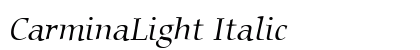 CarminaLight Italic Font Preview