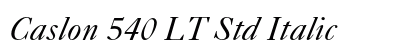 Caslon 540 LT Std Italic Preview
