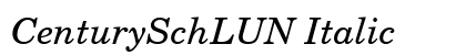 CenturySchLUN Italic Preview