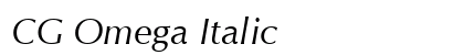 CG Omega Italic Font Preview
