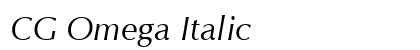 CG Omega Italic Font Preview