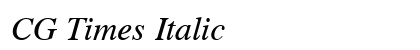 CG Times Italic Preview