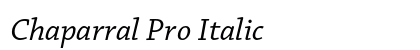 Chaparral Pro Italic Preview