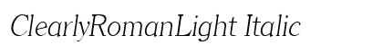 ClearlyRomanLight Italic font free download
