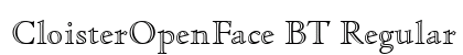 CloisterOpenFace BT Regular Font Preview