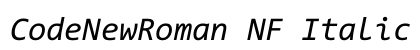 CodeNewRoman NF Italic preview