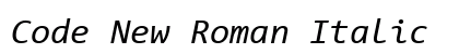 Code New Roman Italic preview